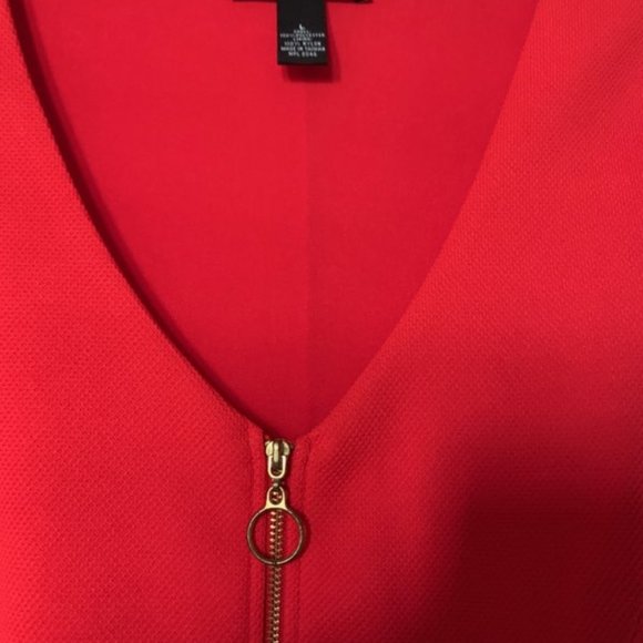 INC Dress. Zips up the front. Gold zipper detail - Picture 3 of 4